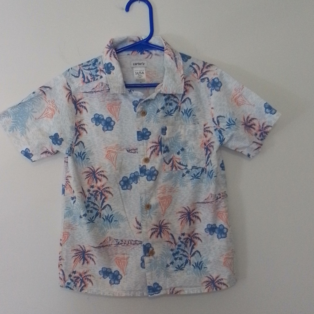 Carter's 5T short sleeve Hawaiian print shirt